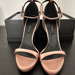 Versace Pink Platform Satin Sandal Pump